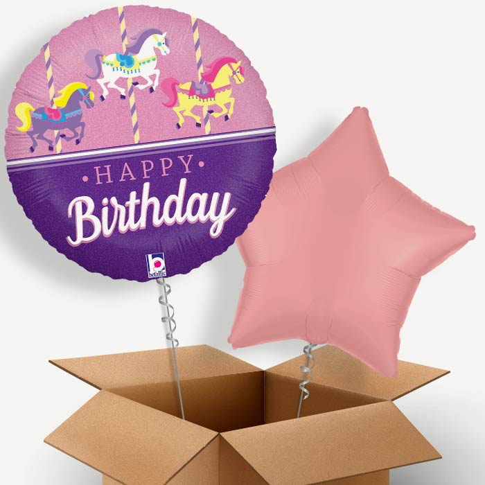 Carousel Horse Helium Balloon Duo | Party Save Smile