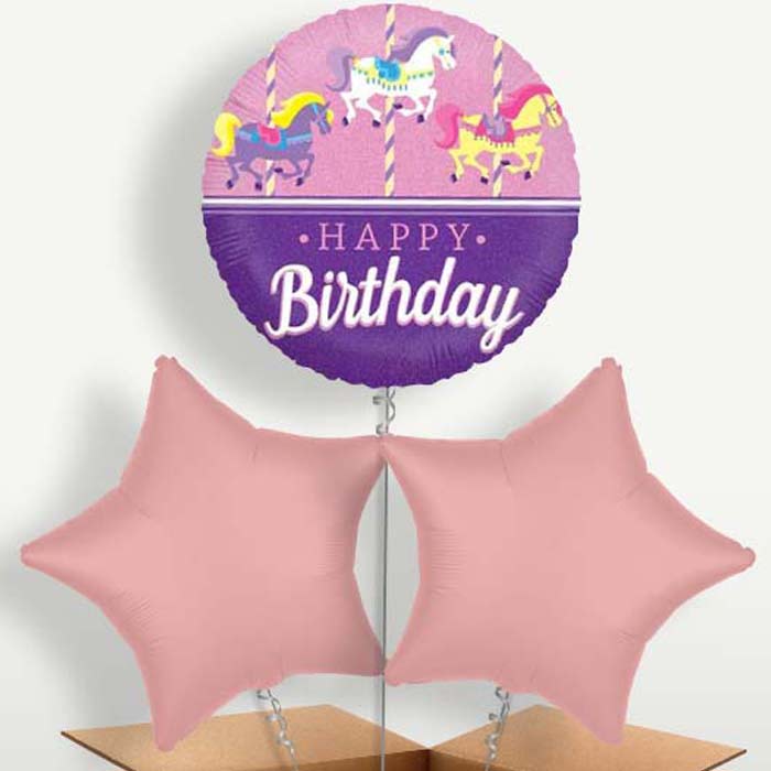Carousel Horse Bunch of Balloons inflated with Helium | Party Save Smile