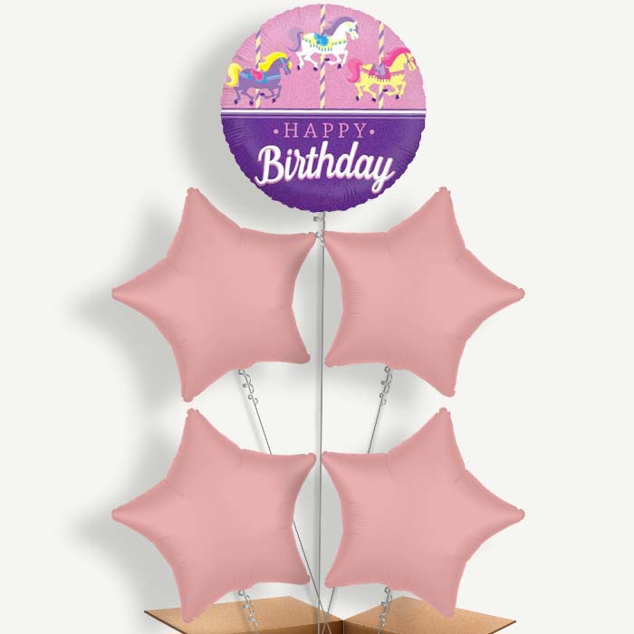 Carousel Horse Balloon Cluster Inflated with Helium | Party Save Smile