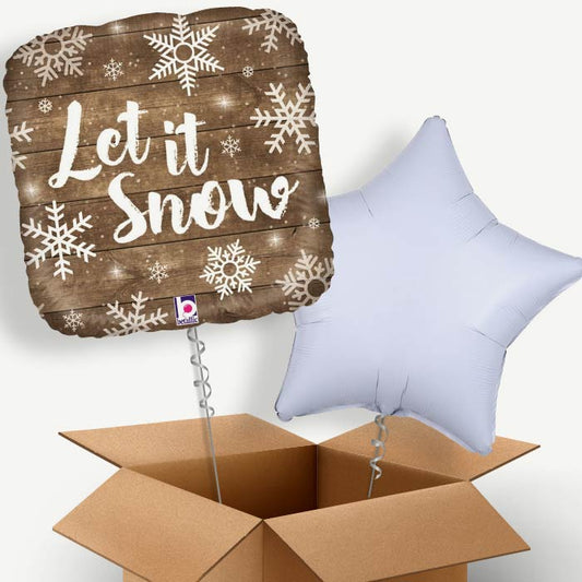 Let It Snow Christmas Helium Balloon Pair | Party Save Smile