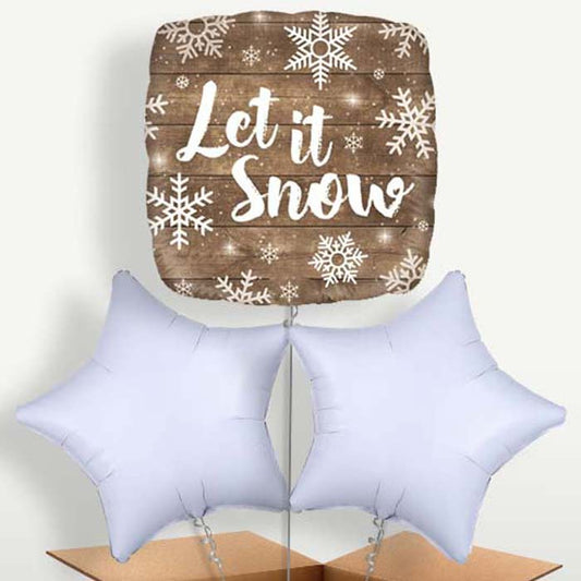 Let It Snow Christmas Balloon Bunches inflated with Helium | Party Save Smile