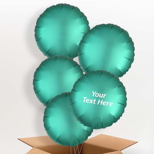 Jade Green Satin Circle Helium Balloon in a Box - 5 Balloon | Party Save Smile