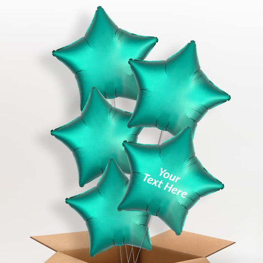 Jade Green Satin Star Helium Balloon in a Box - 5 Balloon | Party Save Smile