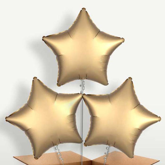Satin Gold Star Helium Bunch of Balloons | Party Save Smile