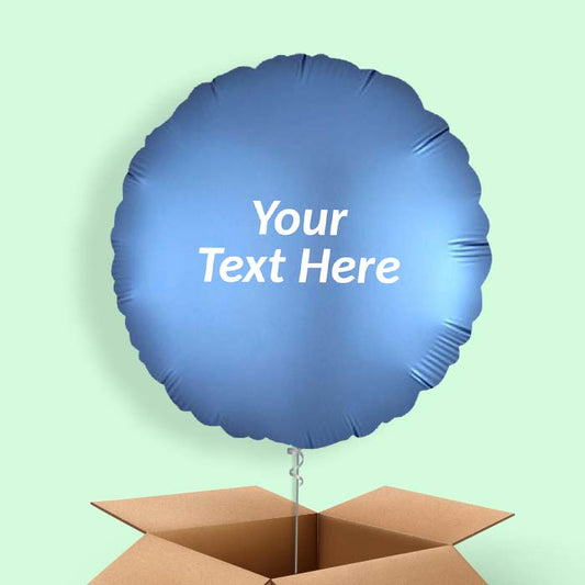 Azure Blue Satin Circle Balloon in a Box