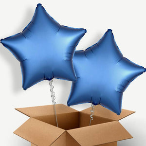 Azure Blue Satin Star Helium Balloon Two
