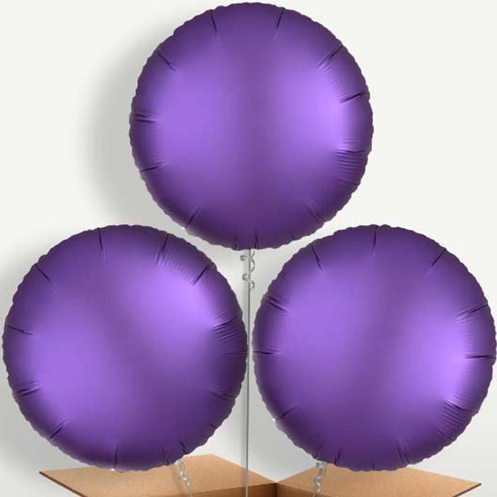 Dark Purple Satin Circle Bunch of Balloons | Party Save Smile
