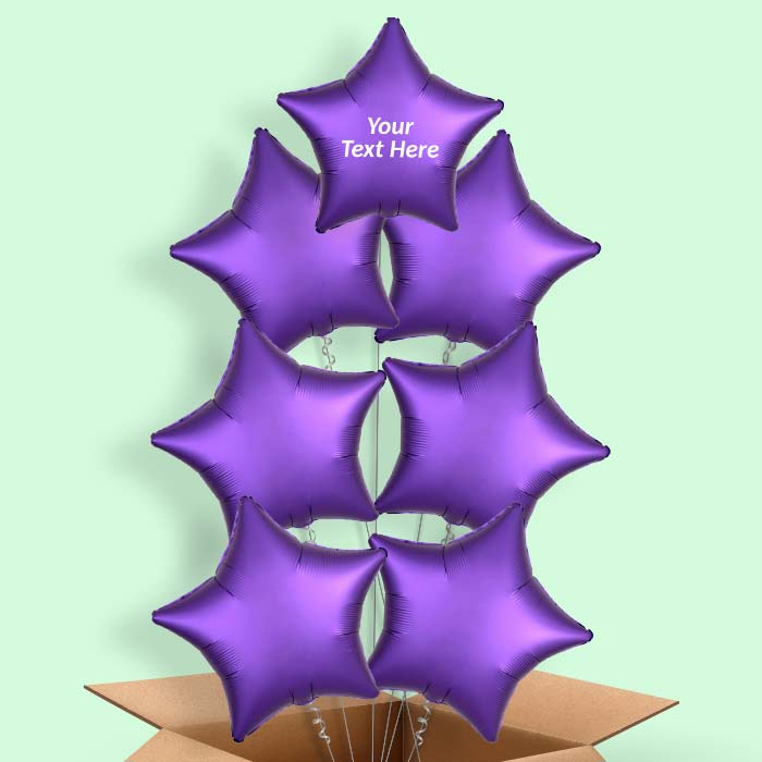 Dark Purple Satin Star Helium Balloon in a Box - 7 Balloon | Party Save Smile