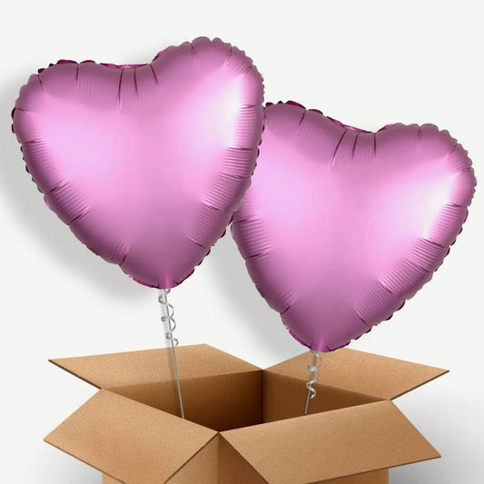 Flamingo Pink Heart Helium Balloon Duo | Party Save Smile