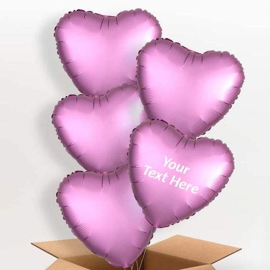 Flamingo Pink Heart Helium Balloon in a Box - 5 Balloon | Party Save Smile