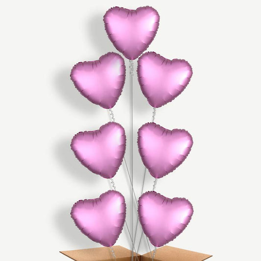 Flamingo Pink Heart Balloon Arrangement Inflated with Helium | Party Save Smile