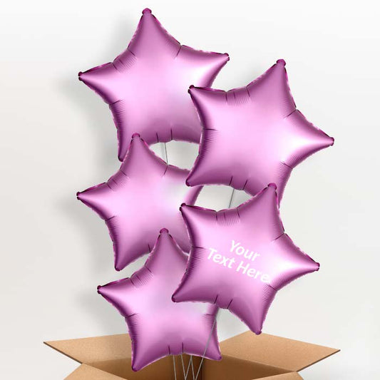 Hot Pink Flamingo Satin Star Helium Balloon in a Box - 5 Balloon | Party Save Smile