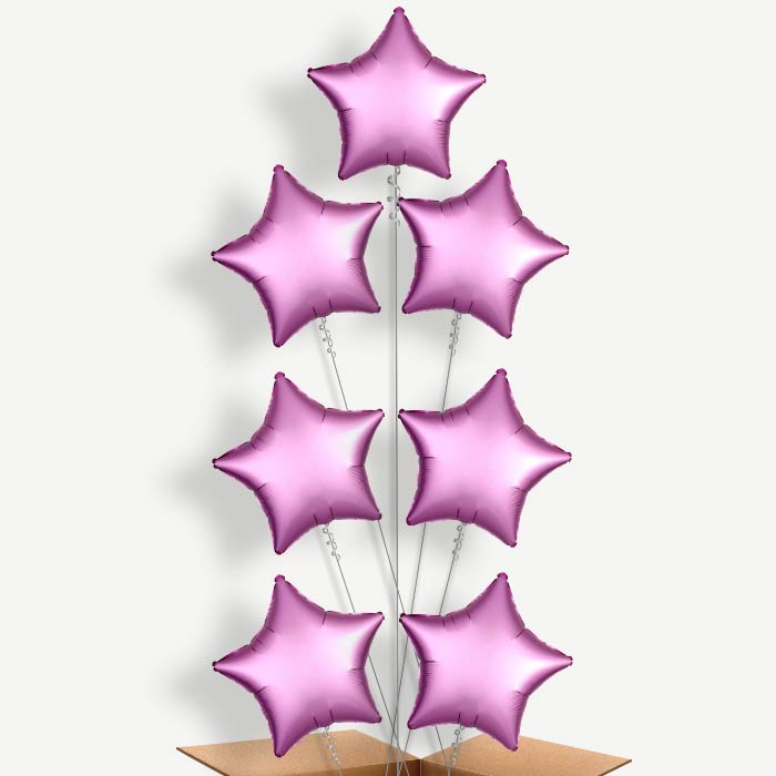 Hot Pink Flamingo Satin Star Helium Balloon Arrangement | Party Save Smile