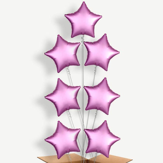 Hot Pink Flamingo Satin Star Helium Balloon Arrangement | Party Save Smile