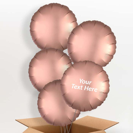 Rose Copper Satin Circle Helium Balloon in a Box - 5 Balloon | Party Save Smile