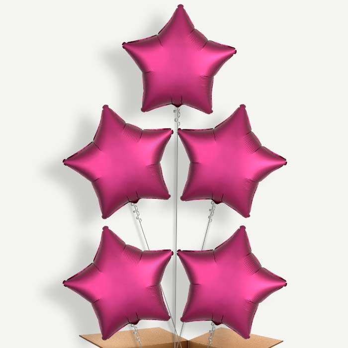 Hot Pink Star Helium Cluster Balloons | Party Save Smile