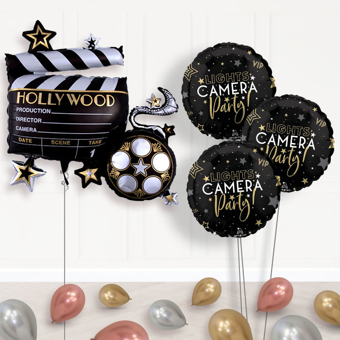 Lights Camera Action Balloon Bouquet Delivery - 1 x Giant Balloon with Themed Bouquet and Latex | Party Save Smile