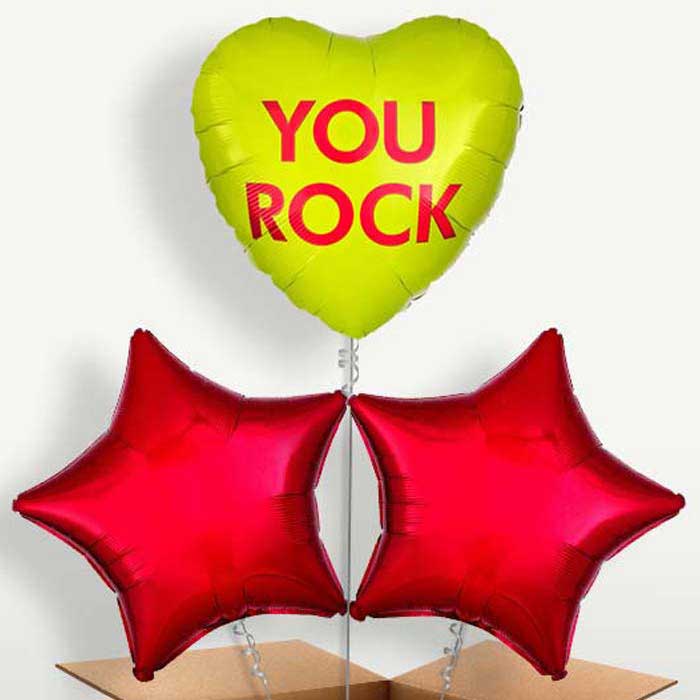 You Rock Candy Heart Helium Bunch of Balloons | Party Save Smile