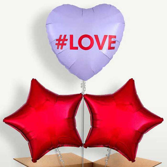 #Love Candy Heart Bunch of Balloons inflated with Helium | Party Save Smile