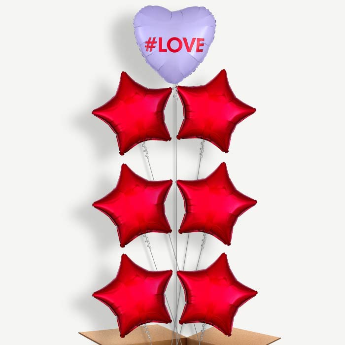 #Love Candy Heart Balloon Arrangement Inflated with Helium | Party Save Smile