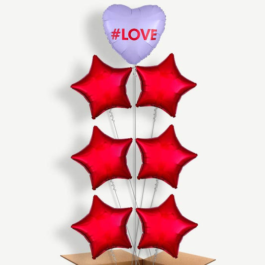 #Love Candy Heart Balloon Arrangement Inflated with Helium | Party Save Smile