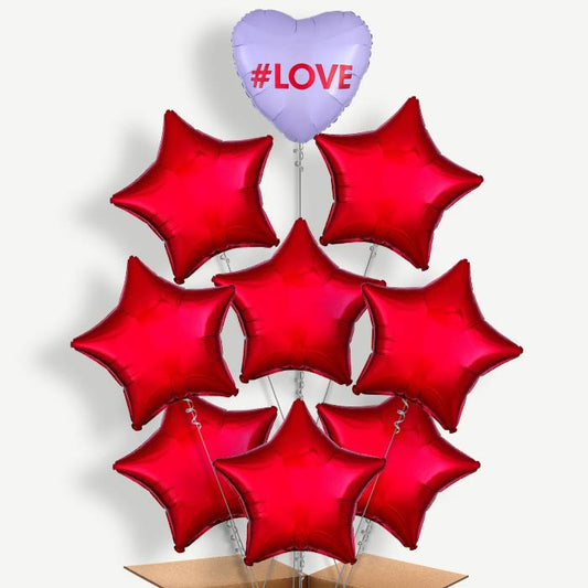#Love Candy Heart Balloon Bundle Inflated with Helium | Party Save Smile