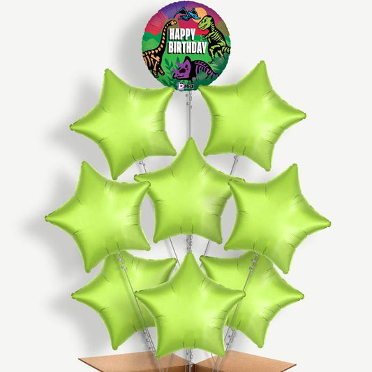 Jurassic Birthdays Balloon Bundle Inflated with Helium | Party Save Smile