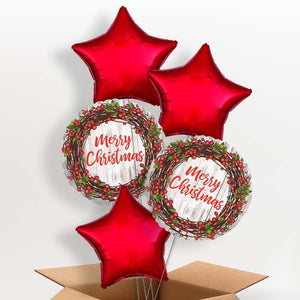 Rustic Merry Christmas Helium Balloon in a Box