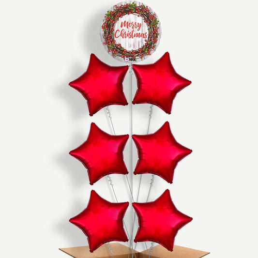 Rustic Merry Christmas Helium Balloon Arrangement | Party Save Smile