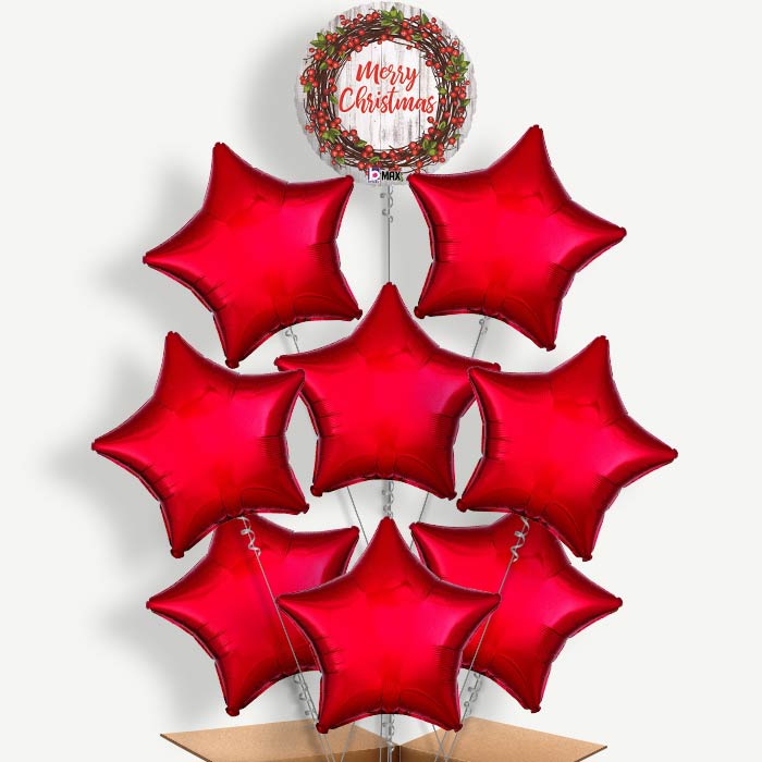 Rustic Merry Christmas Helium Balloon Bundle | Party Save Smile