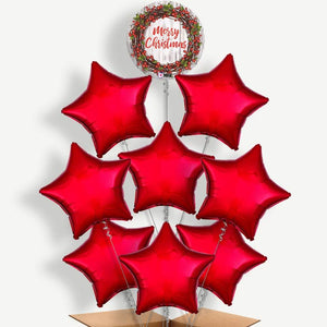 Rustic Merry Christmas 9 Helium Balloon Bundle
