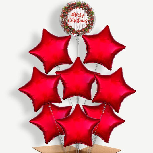 Rustic Merry Christmas Helium Balloon Bundle | Party Save Smile