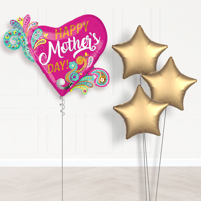 Mothers Day Balloon Bouquet in a Box - Hearts - Plain Bouquet | Party Save Smile