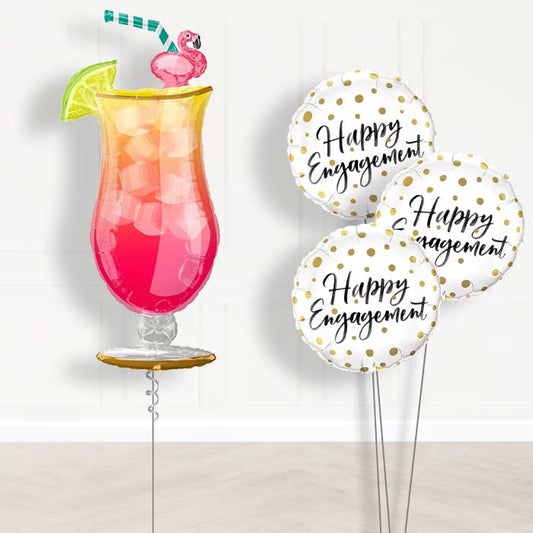 Engagement Tropical Cocktail Balloon Bouquet Delivery - Themed Bouquet | Party Save Smile