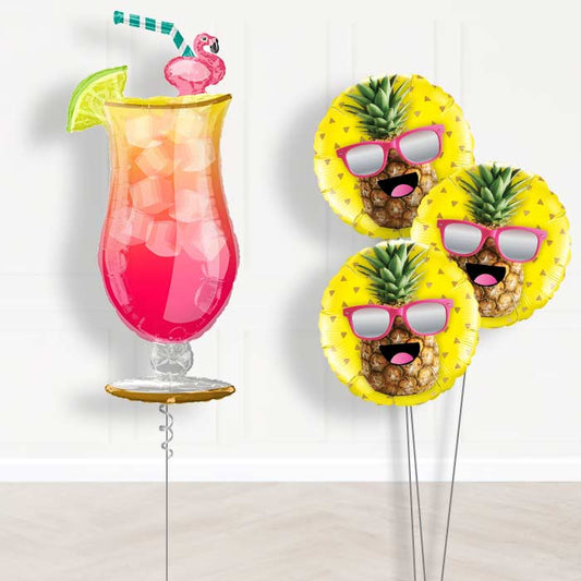 Summer Themed Tropical Cocktail Balloon Bouquet Delivery - Themed Bouquet | Party Save Smile
