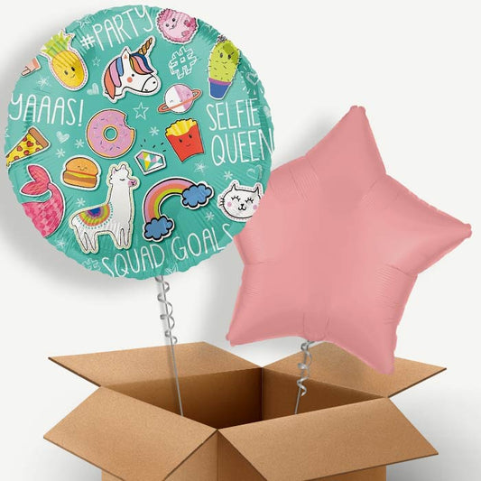 Selfie Social Media Helium Balloon Couple | Party Save Smile