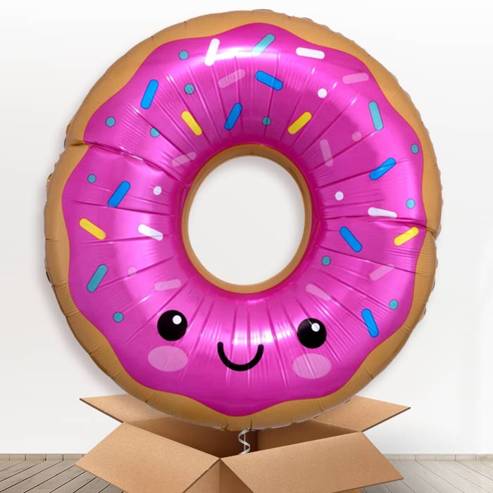 Giant Donut Helium Balloon in a Box - Giant Balloon | Party Save Smile