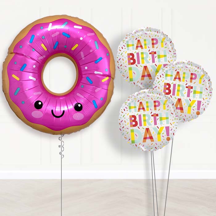Giant Donut Balloon Bouquet Delivery - Themed Bouquet | Party Save Smile