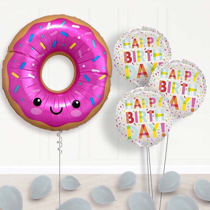 Giant Donut Balloon Bouquet Delivery - Themed Bouquet and Latex | Party Save Smile