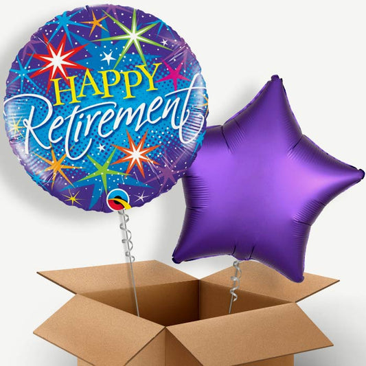 Stars Happy Retirement Helium Balloon Couple | Party Save Smile