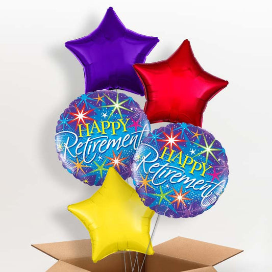 Stars Happy Retirement Helium Balloon in a Box - 5 Balloon | Party Save Smile