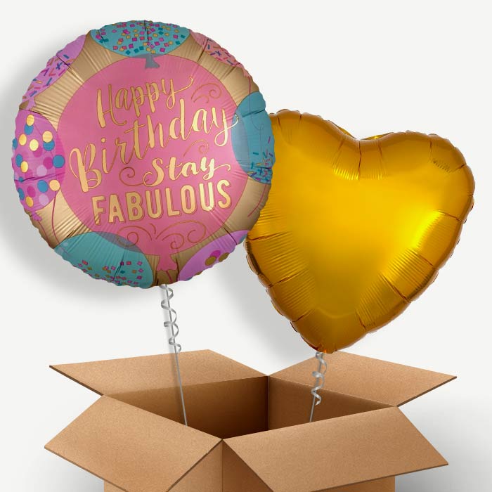 Stay Fabulous Birthday Helium Balloon Couple | Party Save Smile