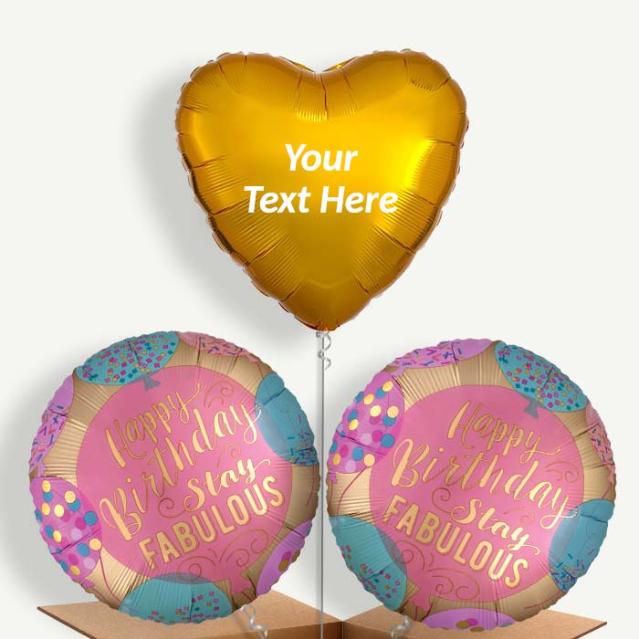 Personalisable Stay Fabulous Birthday Helium Balloons | Party Save Smile