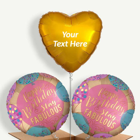Personalisable Stay Fabulous Birthday Helium Balloons | Party Save Smile