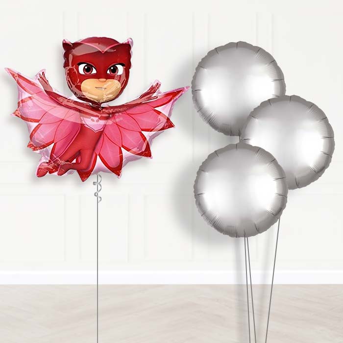 PJ Masks Owlette Inflated Helium Balloons Delivered - Plain Bouquet | Party Save Smile