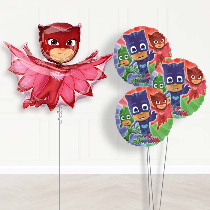 PJ Masks Owlette Inflated Helium Balloons Delivered - Themed Bouquet | Party Save Smile