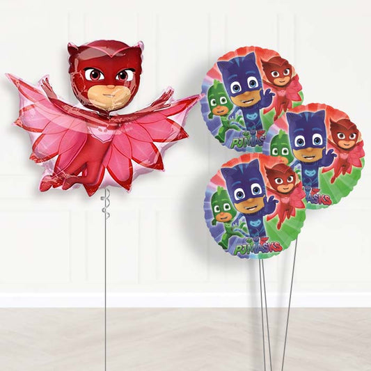 PJ Masks Owlette Inflated Helium Balloons Delivered - Themed Bouquet | Party Save Smile