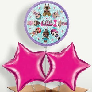 Lol Surprise Purple Balloon Bunches inflated with Helium (Trio)