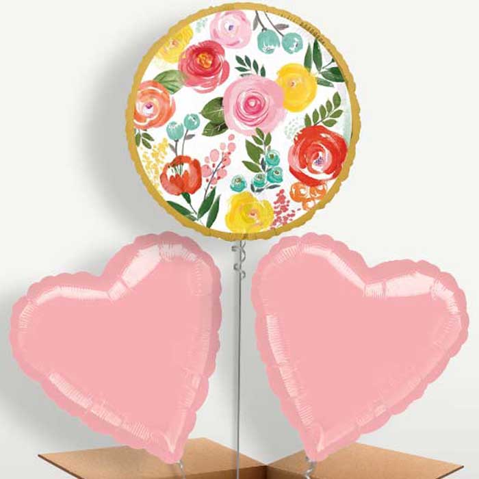 Colourful Flowers Bunch of Balloons inflated with Helium | Party Save Smile