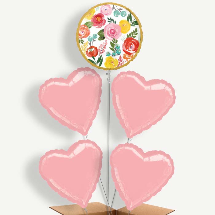 Colourful Flowers Balloon Cluster Inflated with Helium | Party Save Smile